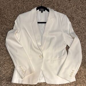 Express White Blazer Structured Silhouette Classic Lapel